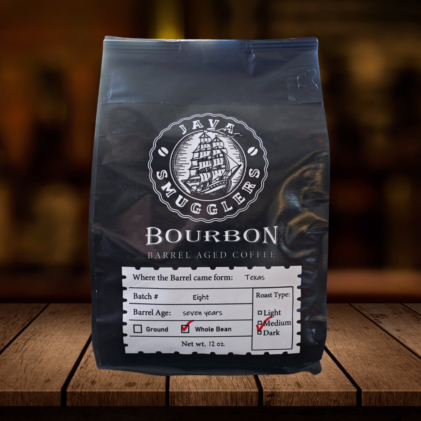 BOURBON BARREL AGED WHOLE BEAN COFFEE