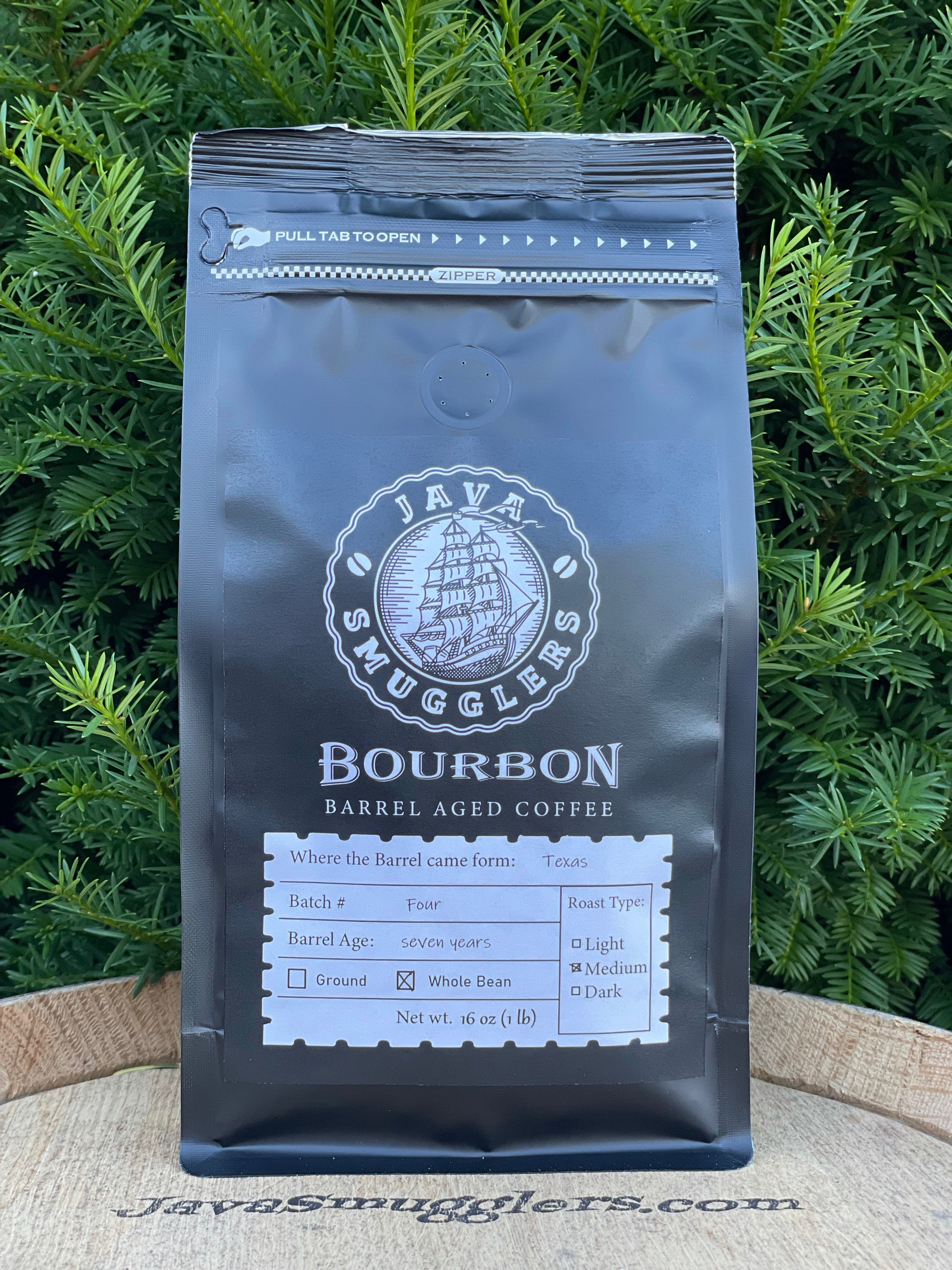 Bourbon Barrel Aged Whole Bean Coffee - Java Smugglers